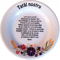 Farfurie personalizata Tatal Nostru, Alba